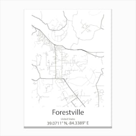 Forestville,United States Minimalist Map Toile