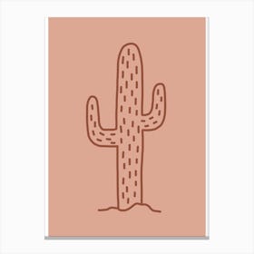 Autumn Warm Cactus Abstract Canvas Print