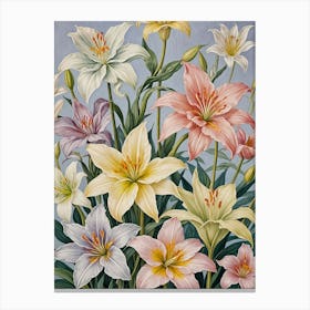 Lilies In Pastel Canvas Print