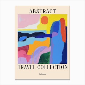 Abstract Travel Collection Poster Bahamas 4 Canvas Print