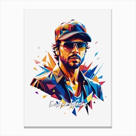 Enrique Iglesias 01 Portrait Music Icon Style WPAP Pop Art Canvas Print