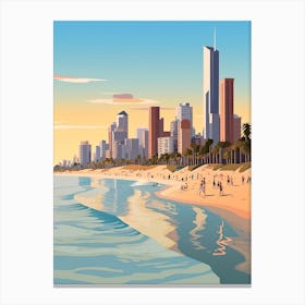 Gold Coast, Australia, Graphic Illustration 4 Canvas Print