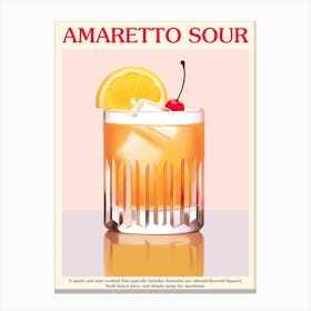 Amaretto Sour Cocktail Poster Kitchen Art Canvas Print