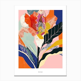 Colourful Flower Illustration Poster Rose 2 Canvas Print