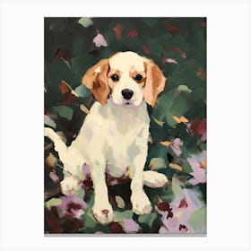 A Cavalier King Charles Spaniel Dog Painting, Impressionist 1 Canvas Print