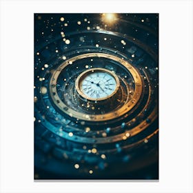 Clock In Space Canvas Print