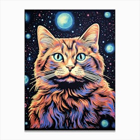 Quantum Pawprints, Psychedelic Cats series Canvas Print