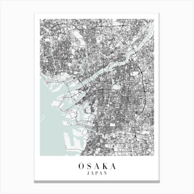 Osaka Japan Street Map Minimal Color Canvas Print