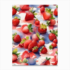 Strawberry Splatter Canvas Print