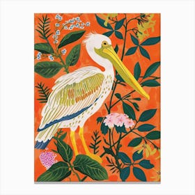 Spring Birds Pelican 5 Canvas Print