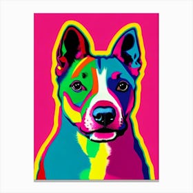 Miniature Bull Terrier Andy Warhol Style dog Canvas Print