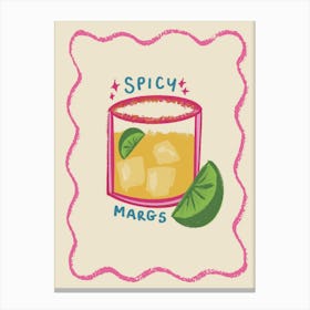 Spicy Margs Cocktail Illustration Print Canvas Print