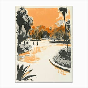 Audubon Park Retro Lithograph 1 Canvas Print