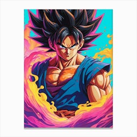 Goku Dragon Ball Z Neon Iridescent (5) Canvas Print