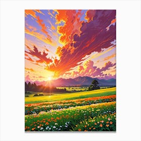 Sunset In The Meadow 41 Canvas Print