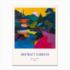 Colourful Gardens Ryoan Ji Garden Japan 6 Blue Poster Canvas Print