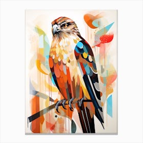 Bird Painting Collage Hawk 1 Canvas Print