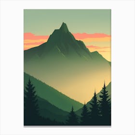 Misty Mountains Vertical Composition In Green Tone 212 Canvas Print