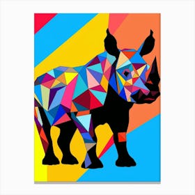 Rhinoceros Abstract Pop Art 4 Canvas Print