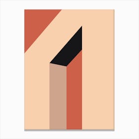 Bauhaus Architecture Sunset 2 Brick Red Canvas Print