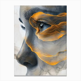 Abstract Of A Woman'S Face Extraordinary femininity woven with threads of gold 6 Canvas Print
