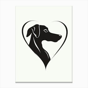 Simple Dog Heart 4 Canvas Print