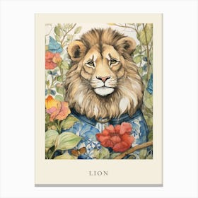 Beatrix Potter Inspired  Animal Watercolour Lion 1 Canvas Print