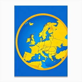 Europe Map Canvas Print