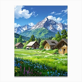 Village In The Mountains 14 Canvas Print