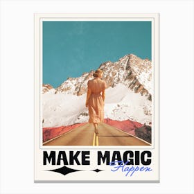Make Magic Happen | Retro Futuristic Collage Poster Canvas Print