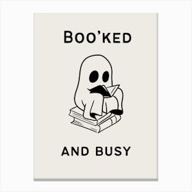 Boo’ked And Busy | Cute Ghost Reading 2 Canvas Print