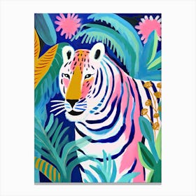 Harsh Tiger In The Jungle, Matisse Inspired Canvas Print