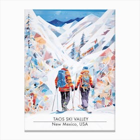 Taos Ski Valley   New Mexico Usa, Ski Resort Poster Illustration 0 Canvas Print