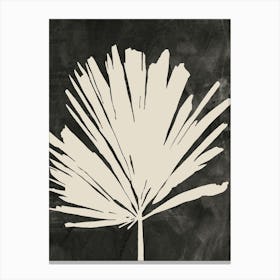 Palm Leaf in Black, Tropical Art, Botanical Home Decor Canvas Print