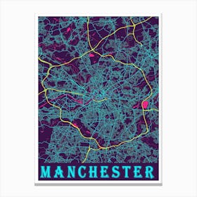 Manchester Map Poster 1 Canvas Print
