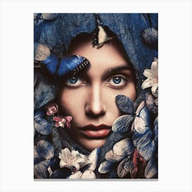 Portrait Of A Woman With Blue Eyes Canvas Print