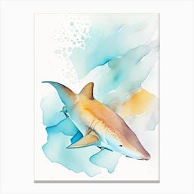 Lemon Shark 2 Watercolour Canvas Print