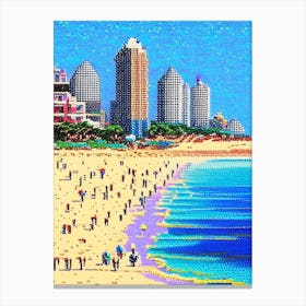 Virginia Beach, City Us  Pointillism Canvas Print