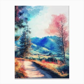 Watercolor Landscape Painting Canvas Print