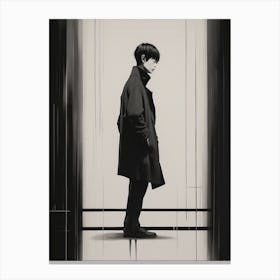 'The Boy In Black Coat' Print Canvas Print