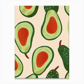 Avocado Pattern Illustration 1 Canvas Print