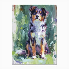 Australian Shepard Dog Acrylic Painting 2 Canvas Print