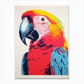 Andy Warhol Style Bird Macaw 3 Canvas Print