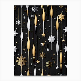 Christmas Background, magic wand Vector art 5 Canvas Print