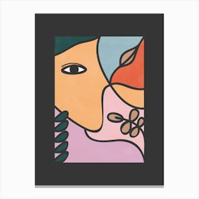 Colorful Woman Botanical Canvas Print