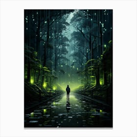 Forest At Night Canvas Print