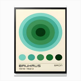 Bauhaus green circles exhibition poster Canvas Print