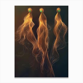 Three Wavy Hairs Canvas Print