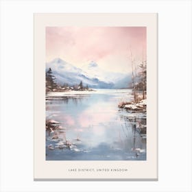 Dreamy Winter Painting Poster Lake District United Kingdom 1 Canvas Print