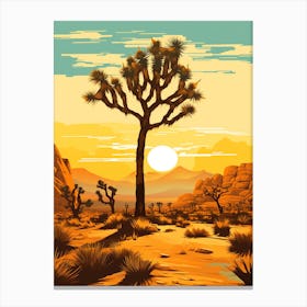 Joshua Tree National Park In Gold And Black (2) Canvas Print